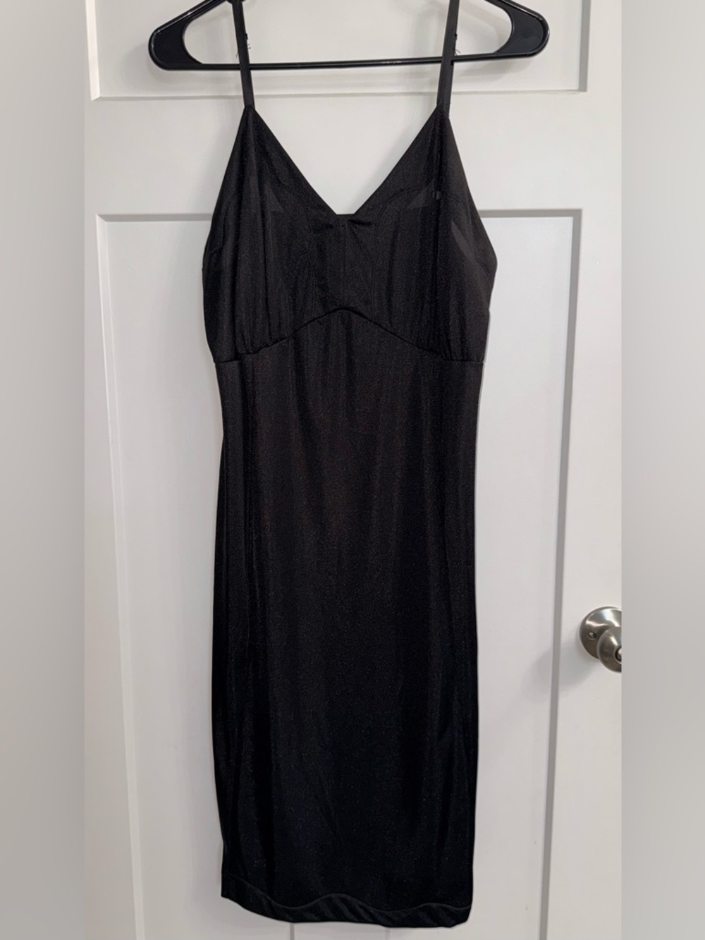 Classic Black Midi Slip with adjustable straps.